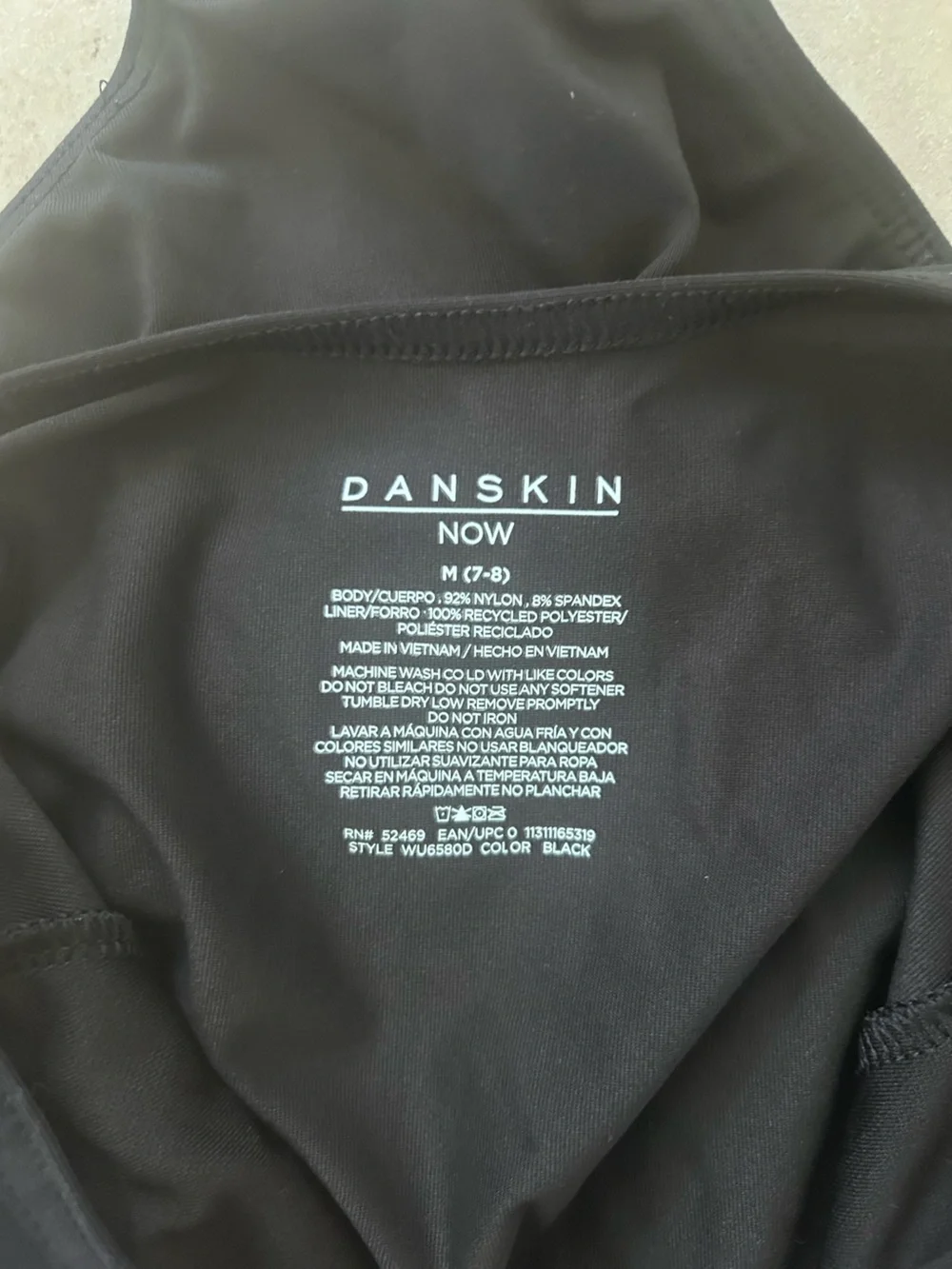 Danskin Now Black Short Sleeve Scoop Neck Dance Leotard